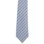 Ermenegildo Zegna // Striped Silk Woven Neck Tie // Light Blue