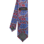 Ermenegildo Zegna // Patterned Silk Woven Neck Tie // Blue + Red
