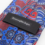 Ermenegildo Zegna // Patterned Silk Woven Neck Tie // Blue + Red