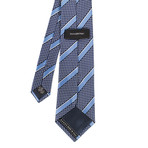 Ermenegildo Zegna // Striped Silk Basketweave Neck Tie // Blue