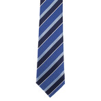 Ermenegildo Zegna // Striped Silk Woven Neck Tie // Blue