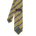 Ermenegildo Zegna // Striped Silk Woven Neck Tie // Yellow