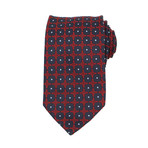 Ermenegildo Zegna // Medallion Silk Neck Tie // Red + Navy