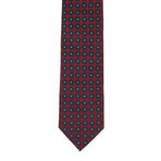 Ermenegildo Zegna // Medallion Silk Neck Tie // Red + Navy