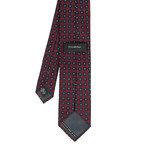 Ermenegildo Zegna // Medallion Silk Neck Tie // Red + Navy