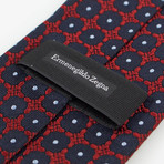 Ermenegildo Zegna // Medallion Silk Neck Tie // Red + Navy