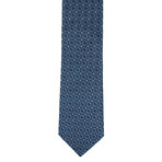 Ermenegildo Zegna // Patterned Silk Woven Neck Tie // Teal Blue