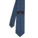 Ermenegildo Zegna // Patterned Silk Woven Neck Tie // Teal Blue