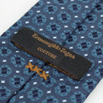 Ermenegildo Zegna // Patterned Silk Woven Neck Tie // Teal Blue