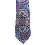 Ermenegildo Zegna // Quindici 15 Silk Neck Tie // Gray + Blue + Pink