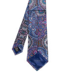 Ermenegildo Zegna // Quindici 15 Silk Neck Tie // Gray + Blue + Pink