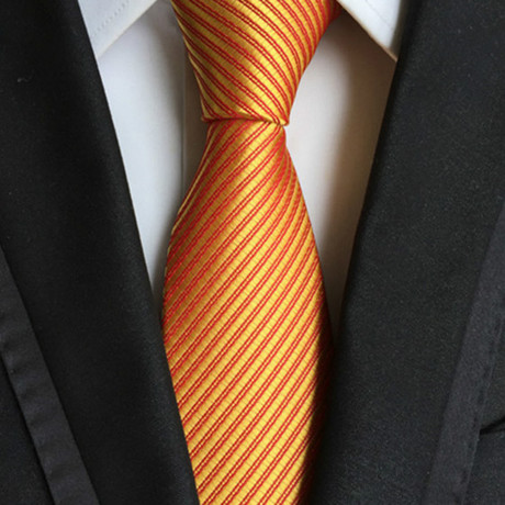 Jed Stripe Tie // Orange