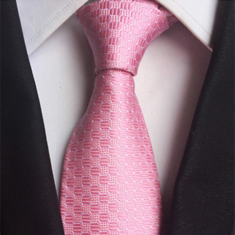 Raleigh Windowpane Tie // Pink