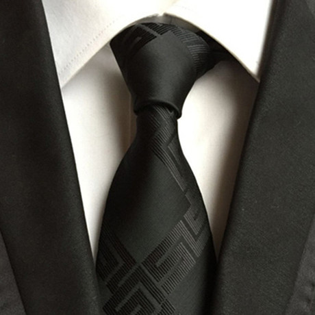 Mark Patterned Silk Tie // Black