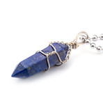 Lapis Lazuli Pendant Necklace // Blue + Silver