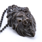 Lion Head Necklace (Black)