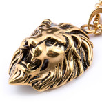 Lion Head Necklace (Gold)