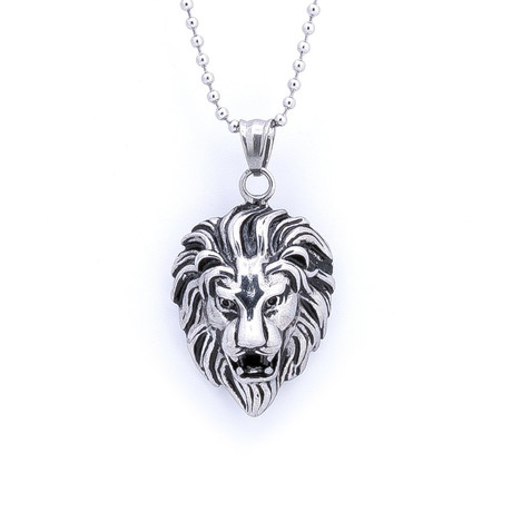 Lion Head Necklace (Silver)