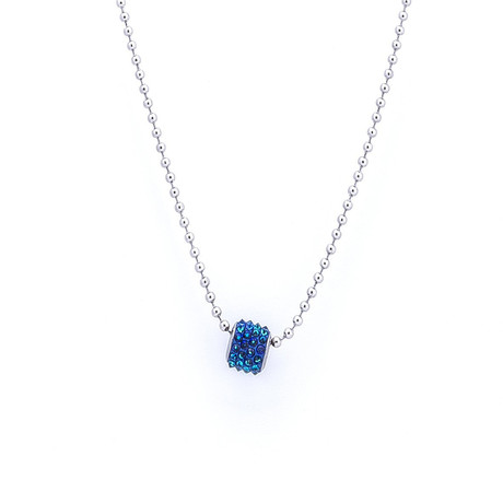 Swarovski Spiked Necklace // Blue