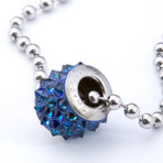 Swarovski Spiked Necklace // Blue