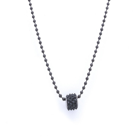 Swarovski Spiked Necklace // Black