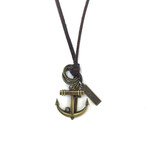 Leather Necklace // Anchor