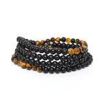 Tiger Eye + Onyx Necklace + Wrap Bracelet