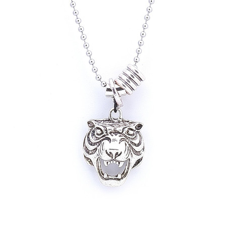Silver Tiger Head Necklace