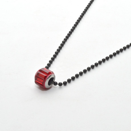 Swarovski Pave Necklace // Red