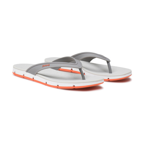 Breeze Thong Sandal // Gray + White + Orange (US: 7)