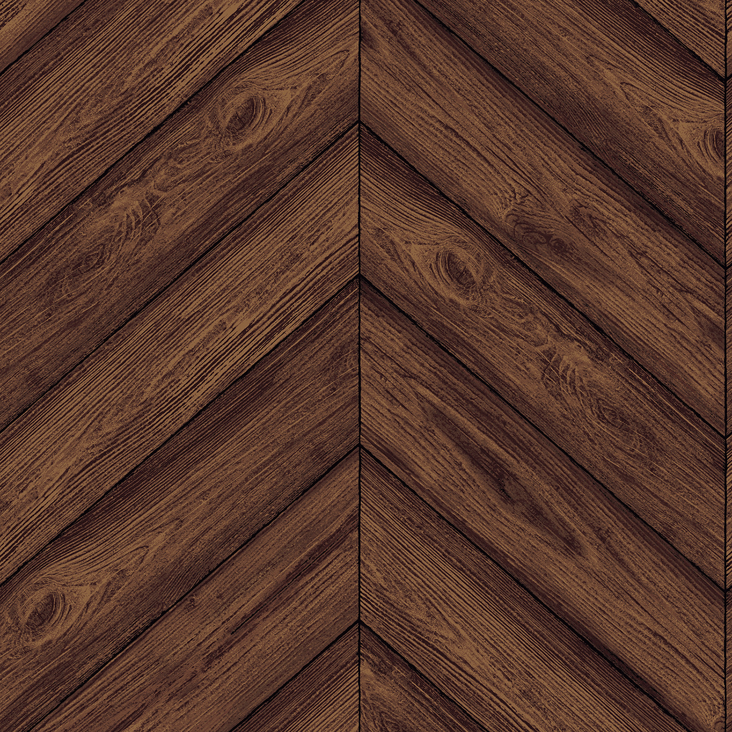 Textured Herringbone Walnut // Self-Adhesive Wallpaper - Tempaper