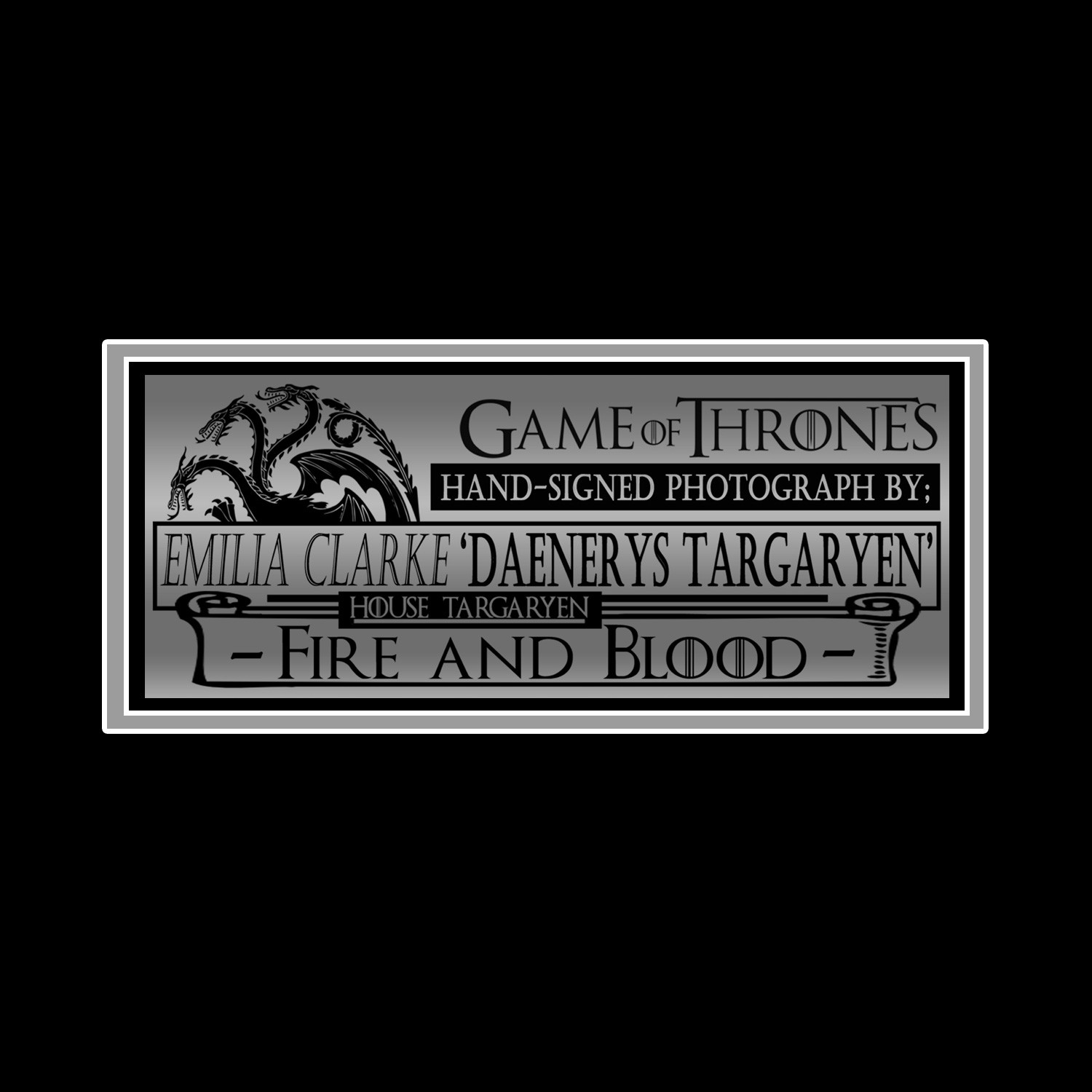 Game Of Thrones Daenerys Signed Photo Custom Frame Rare T