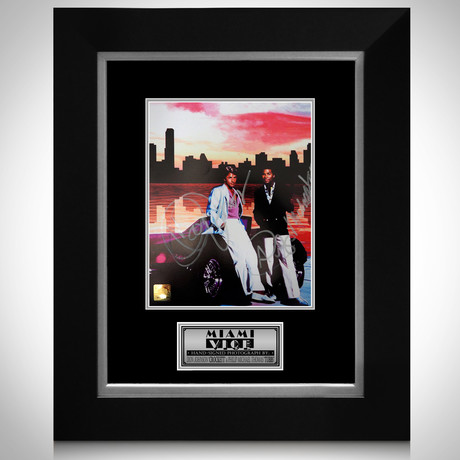 Miami Vice // Don Johnson + Philip Michael Thomas Signed Photo // Custom Frame