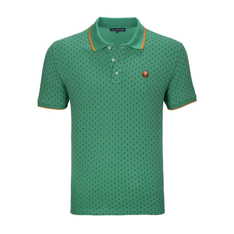 Tequesta Polo Shirt SS // Green + Orange (XS)