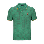 Tequesta Polo Shirt SS // Green + Orange (L)