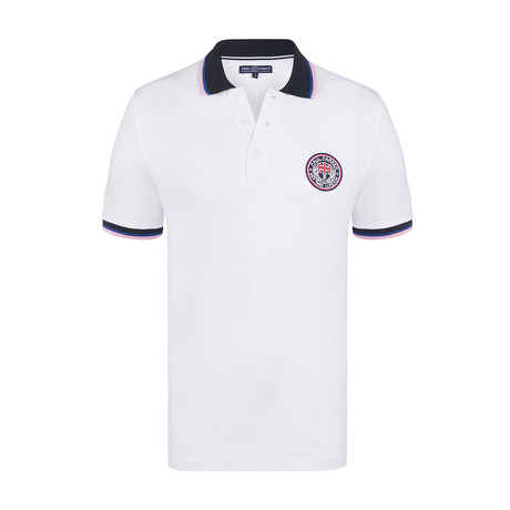Cove Neck Short Sleeve Polo Shirt // White (S)