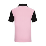 Plandome Short Sleeve Polo Shirt // Pink + Navy (L)