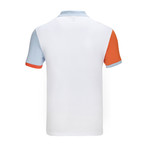 Avalon Short Sleeve Polo Shirt // White + Blue (XL)