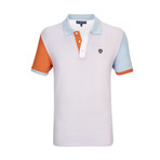 Avalon Short Sleeve Polo Shirt // White + Blue (M)