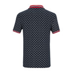 Nicasio Short Sleeve Polo Shirt // Navy + Red (L)