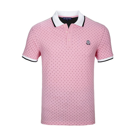 Kentfield Short Sleeve Polo Shirt // Pink + Navy (S)