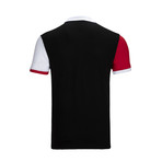 Belvedere Short Sleeve Polo Shirt // Black + Bordeaux + White (L)
