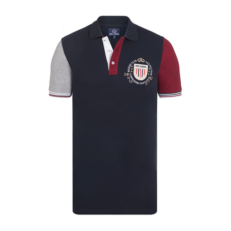 Santa Fe Short Sleeve Polo Shirt // Navy + Gray + Bordeaux (S)
