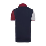 Santa Fe Short Sleeve Polo Shirt // Navy + Gray + Bordeaux (M)