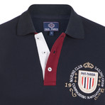 Santa Fe Short Sleeve Polo Shirt // Navy + Gray + Bordeaux (L)