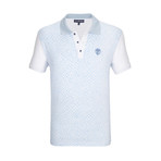 Raleigh Short Sleeve Polo Shirt // White + Blue (M)
