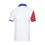 Bolinas Short Sleeve Polo Shirt // White + Coral (M)