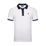 Harrisburg Short Sleeve Polo Shirt // White + Navy (L)