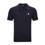 Austin Short Sleeve Polo Shirt // Navy + Red (XS)