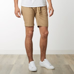 Cotton Stretch Casual Drawstring Shorts // Khaki (XL)